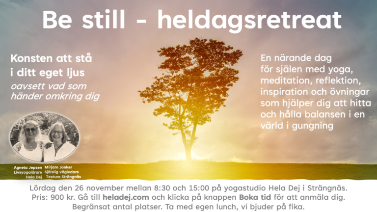Heldagsretreat söndag 26/11 kl. 08.30 – 15.00